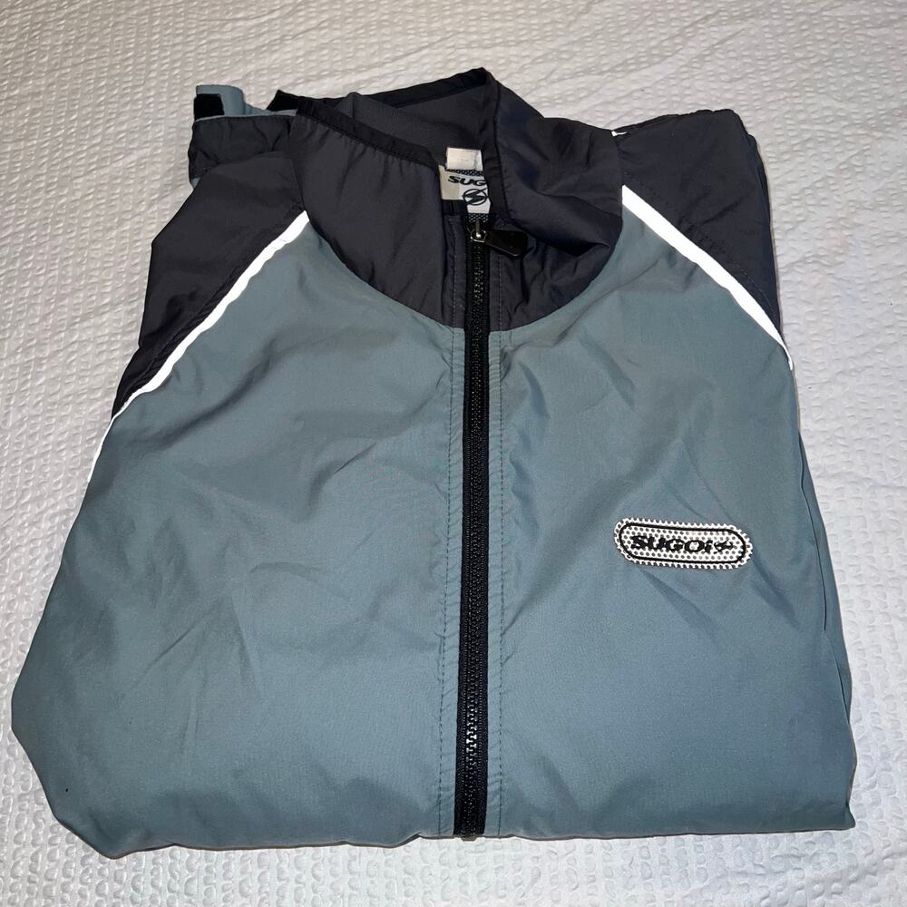 vintage Sugoi full-zip athletic windbreaker teal/gray M men